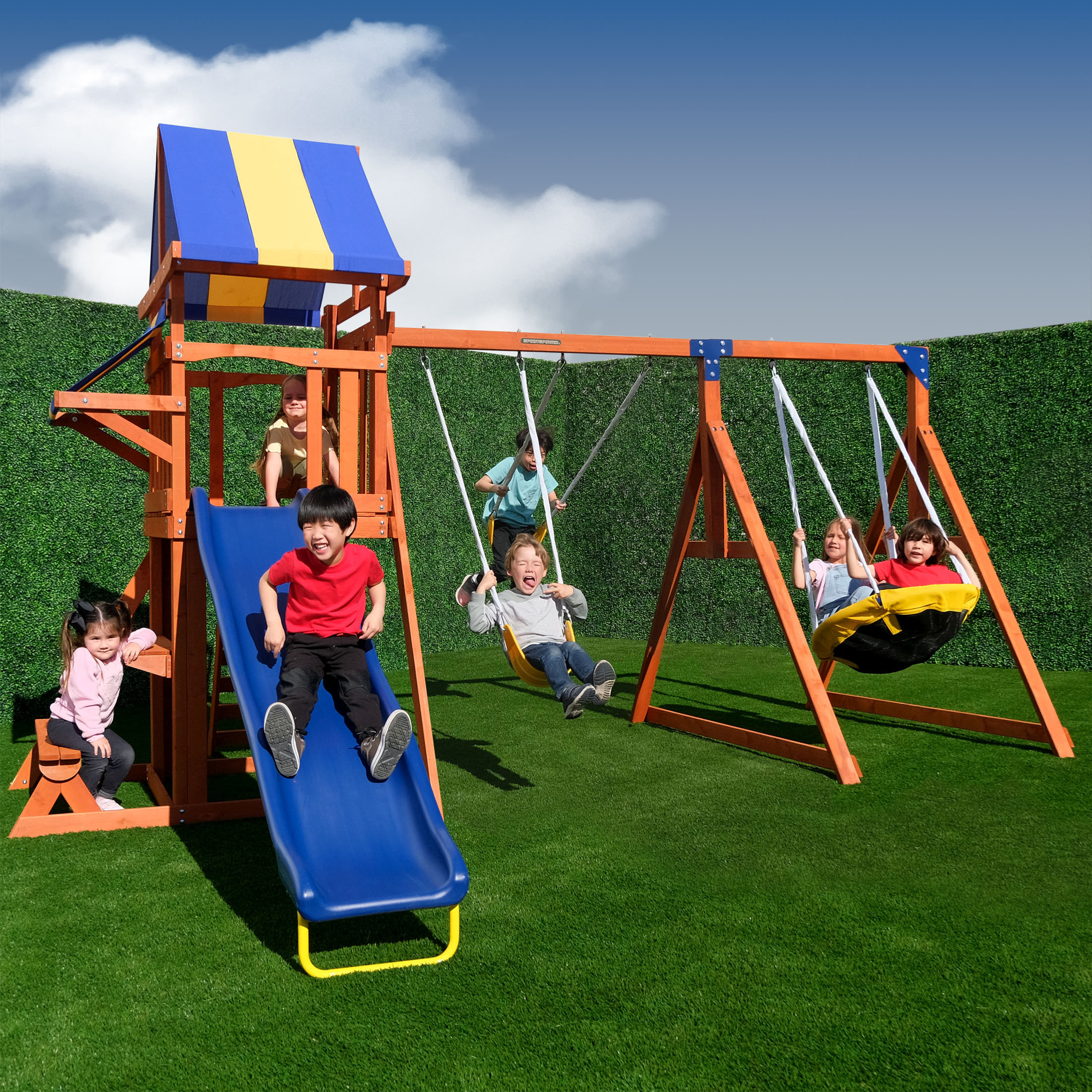 Sportspower Willow Creek Wooden Swing Set with Lifetime Warranty